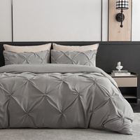 Parure de lit plissée avec draps et taies d'oreiller, couvre-lit doux, cadeau idéal pour la famille