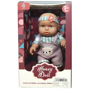 Big Eyes Lovely Baby Doll Toys Realistic Lifelike Newborn Vinyl Doll Reborn 9inch Soft Silicone Reborn Dolls with Small skirt