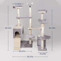 Fabricant d'arbre à chat brun de luxe xxl extra large personnalisé vente en gros de tour d'arbre à chat robuste meilleur vendeur grattoir pour chats de grande taille