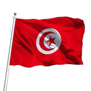 custom size hot sale Tunisia flag wholesale cheapest national banner high quality 100% polyester flags
