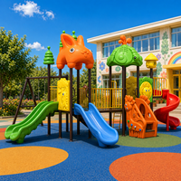 Structure de jeu extérieure pour enfants MONLE PLAY, testée pour la sécurité, avec filet d'escalade et toboggan, pour garderies et crèches
