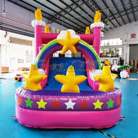 Château gonflable licorne Castillo Hinchable Combo Slide pour enfants, usage commercial, pour fêtes en extérieur, capacité 500 kg, garantie 3 ans
