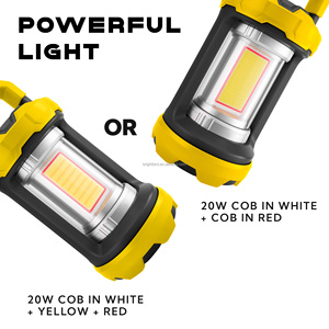 Lanterne de camping LED portable Bright Bird 2000 lumens, rechargeable, pour jardin, indice de protection IP44, intensité réglable, lumière suspendue pour vanité, tente, rouge - Product Image 5