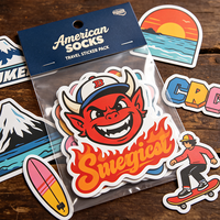 Pegatinas de Vinilo Personalizadas, Resistentes al Agua, con Diseños Kawaii de Dibujos Animados, en Bolsa OPP con Tarjeta Posterior, para Regalos Infantiles, Álbumes de Recortes, Fiestas, OEM, ODM