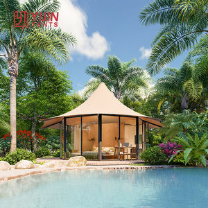 Tentes de <span class=keywords><strong>safari</strong></span> de glamping en plein air préfabriquées les moins chères avec fenêtres en verre pour les clients du <span class=keywords><strong>Kenya</strong></span> - Product Image 1