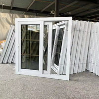Estilo americano, diseño moderno, doble acristalamiento, ventana de PVC insonorizada, vinilo UPVC, vidrio deslizante, ahorro de energía, resistente al agua para casa