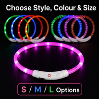 Collar Luminoso Recargable para Perro con Luces LED, Carga USB, Correa de PVC Resistente