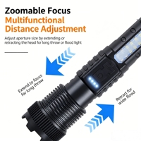 Mini lampe torche LED portable à zoom haute luminosité, rechargeable par USB, en ABS, longue portée pour le camping en extérieur