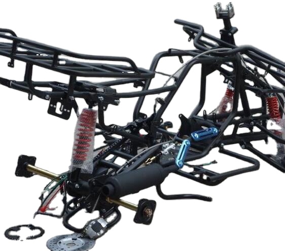 GY6 Go Kart Karting Four Wheel ATV Front Rear Disc Brake Swingarms Axle Body Frame Parts With Luggage Racks