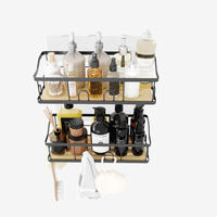 Étagère d'angle murale en acrylique ABS et bois pour salle de bain, organiseur de douche, tiroir mignon pour cosmétiques, en métal rose doré pour bureau