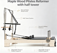 MJD W23A Système multifonction deux-en-un en bois d'érable durable pour Pilates, Reformer et Tour Semi-Élevée, idéal pour Studio de Yoga, Fitness et Pilates