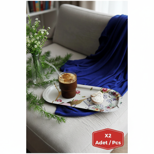 Kintsugi ดอกไม้เส้นเล็ก160x350มม. ชุดถาดโลหะทรงสี่เหลี่ยมผืนผ้า - Product Image 3