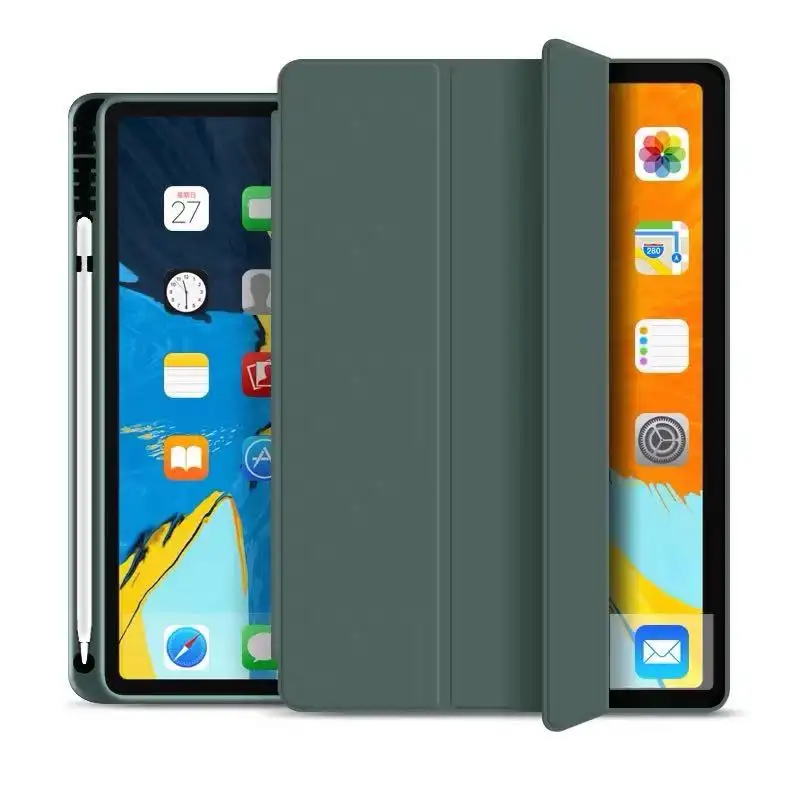 2020ผู้ถือดินสอ Shockproof Funda กรณีซิลิโคนแท็บเล็ตสำหรับ iPad Pro 11 12.9 10.5 9.7 Air 4 10.9 8th iPad 5