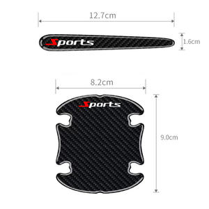 8 pz/set in fibra di carbonio per auto <span class=keywords><strong>maniglia</strong></span> di protezione antigraffio adesivi protettivi per auto accessori di arredamento - Product Image 6