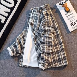 Veste chemise à carreaux pour <span class=keywords><strong>homme</strong></span>, col à revers, boutonnée, coupe ample et oversize, décontractée, à manches longues, manteau d'extérieur - Product Image 1