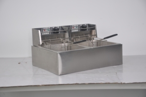 Friteuse professionnelle à double cuve, friteuse électrique pour frites, 5000W, en acier inoxydable - Product Image 2