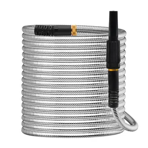 Stainless Steel Metal water Hose Super Tough & Flexible Water pipe Lightweight for Garden