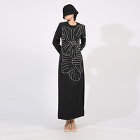 OUDINA Robe longue de soirée haut de gamme pour femme 3XL Plus Size Rhinestones Beaded Diamond Floor-Length Empire for Party Dinner