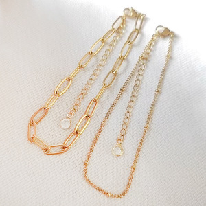 Braccialetti classici eleganti e raffinati da donna di tendenza placcati in <span class=keywords><strong>oro</strong></span> 2 strati in acciaio inox con catena cubana bracciale - Product Image 3