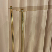 Zhuoyun Nouveau design de décoration de table pour hôtel et maison, support à fleurs en acrylique transparent doré, centre de table de mariage