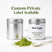 Poudre de Matcha de qualité supérieure 3A, marque privée personnalisée, 50g/boîte, poudre de thé vert Matcha pour l'alimentation et les boissons