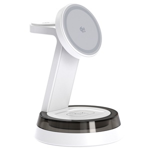Base de Carga Magnética Plegable 3 en 1, Cargador Inalámbrico Rápido y Portátil para iPhone, Reloj y Auriculares, con Iluminación Ambiental Nocturna - Product Image 1