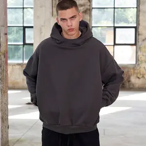 Dày Đồng Bằng Chất Lượng Cao Hoodies Trống Tùy Chỉnh Làm Áo Cắt Boxy Phù Hợp Với Heavyweight Áo Cho Nam Giới Quần Áo Nhà Sản Xuất