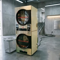 Lavadora-Secadora Comercial Apilable de 20 KG de Bajo Ruido, Operada con Monedas, Tarjeta o Código QR para Áreas de Lavado Públicas en Apartamentos