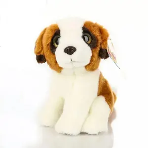 Penjualan Laris Mainan Boneka Anjing Saint Bernard Lembut Seperti Hidup Mainan Boneka Anjing Duduk Lucu