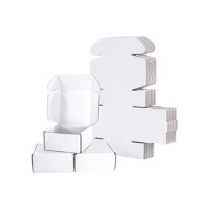 Custom Corrugated Box 4x4x2 Inches White Cardboard Boxes Packaging Corrugated Mailer Shipping Boxes