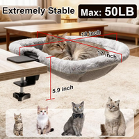Lit de bureau pour chat de grande taille de style encastré, hamac pour chat encastré, perchoir suspendu pliable pour animaux de compagnie avec support