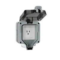 Prise américaine double étanche IP66 110v avec interrupteur, prise universelle américaine étanche pour l'extérieur prise industrielle unique