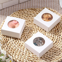 B836 blanc rond fenêtre boîtes à savon fait maison petit papier emballage cadeau emballages faisant partie faveur huile essentielle boîte emballage