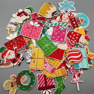 Patchs thermocollants écologiques brodés à l'ordinateur pour cadeaux de Noël, chaussettes, gants, bonhomme de neige, gâteau, sucette, pour vêtements, sacs, chapeaux - Product Image 2