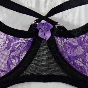 Nouvelle lingerie érotique personnalisée pour femmes, soutien-gorge sexy en dentelle à bretelles avec pompons, style mature ajouré, taille unique pour femmes - Product Image 5