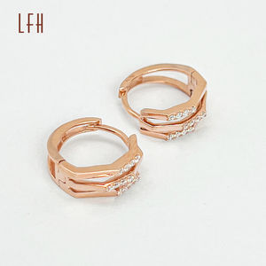 Hot Sale Micro Pave Cubic Zircon <b>Earrings</b> Diamond <b>Earrings</b> 18k Gold Cz Hoop 18k Real Gold <b>Earrings</b> - Product Image 5