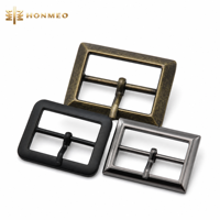 HONMEO Boucle carrée en alliage de zinc durable personnalisée, boucle à double barre métallique de 25 mm pour ceintures, chaussures, harnais
