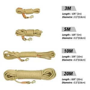 하이 퀄리티 개 리드 말 고삐 훈련 추적 런지 순종 로프 가죽 끈 제조 업체 - Product Image 3