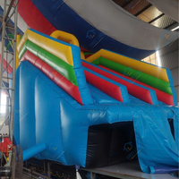 Toboggan aquatique gonflable bleu en PVC pour applications de jeu, installation facile, pour parcs d'attractions, avec château gonflable, Thuy Linh, garantie 12 mois