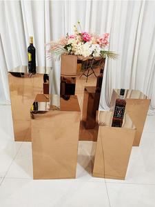 Base de soporte de boda de jarrón de acero inoxidable cuadrado multicolor de lujo - Product Image 3