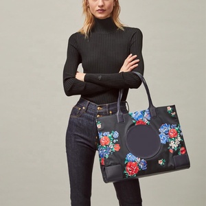 Vintage large PU <strong>leather</strong> <strong>handbags</strong> for women black and <strong>navy</strong> blue custom <strong>handbag</strong> - Product Image 3