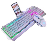 Ensemble clavier et souris de jeu Rétroéclairage RGB Clavier de jeu d'ordinateur Gamer Mouse Combos V2 Clavier mécanique filaire