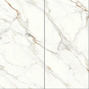 Đá Cẩm Thạch Trắng nhìn sứ tấm Tường gạch kích thước lớn 3200x1600mmx12mm bóng thiêu kết Cuốn sách phù hợp cho phòng ăn ngoài trời - Product Image 1