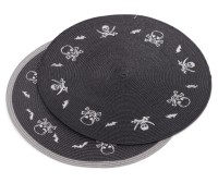 Napperons ronds en PP style dessin animé Halloween 38 cm, résistants à la chaleur, durables et réutilisables pour les fêtes d'automne et d'Halloween