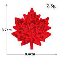 Nouveaux patchs brodés de feuilles d'érable à paillettes colorées, appliqués thermocollants à paillettes pour la décoration de vêtements