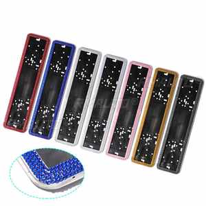 2 Piezas, Marco para Placa de Matrícula Delantera y Trasera, Acrílico, Acero Inoxidable, Cristales, Diamantes, Marco para Placa de Matrícula Europea, Soporte para Placa de Matrícula - Product Image 4