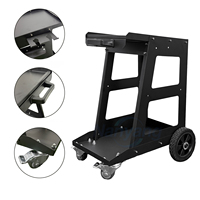Chariot de soudage en acier à 2 niveaux, chariot universel à roulettes pour soudeuse MIG, chariot pour bouteilles de gaz avec roues pleines de 7 pouces, industriel OEM