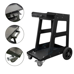 2 Tiers Steel Welding Machine <b>Trolley</b> Cart Universal Rolling MIG Welder Gas Cylinder Cart with 7 Inch Solid Wheels - Product Image 2