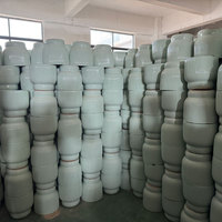 Pot Tanaman Keramik Ukuran Sedang & Besar dengan Lapisan Mengkilap dan Lubang Drainase SET isi 2/3 untuk Penggunaan Dalam/Luar Ruangan