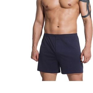 Men's <b>Custom</b> Plain Silk <b>Boxer</b> Shorts Open Pants with Mid-rise Breathable Cotton Knitted Loose Fit Briefs with Logo on Waist - Product Image 4